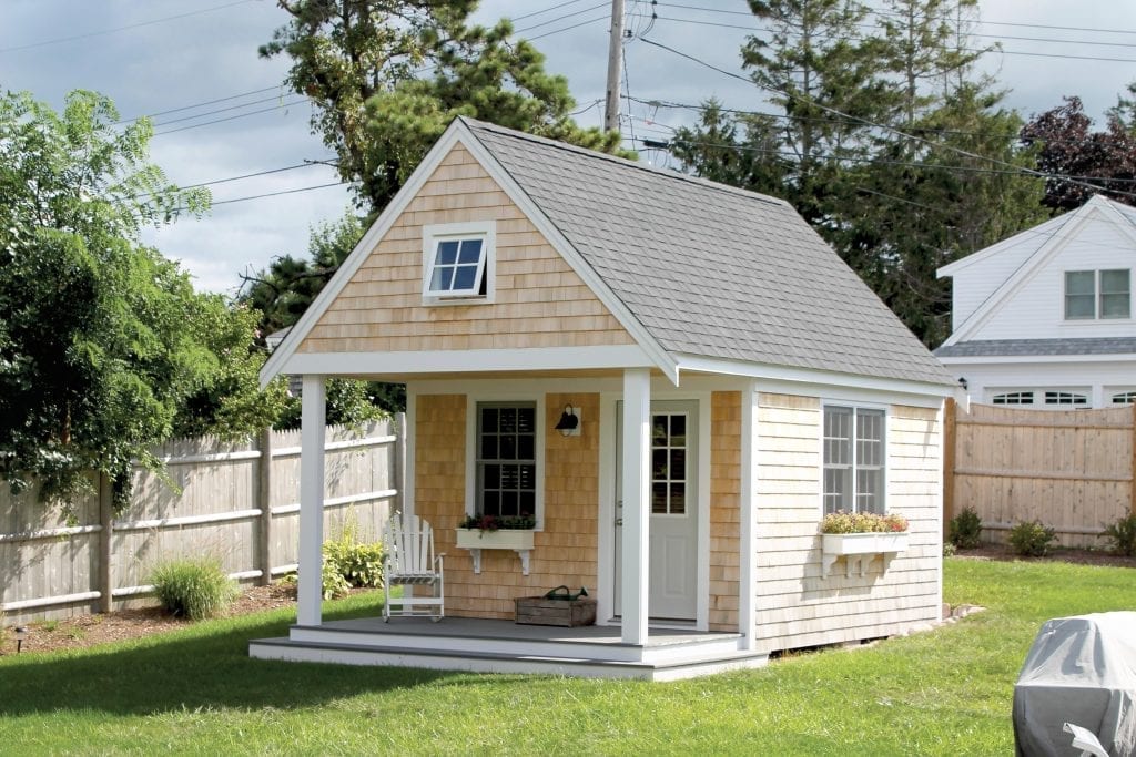 A custom guest bunkhouse shed from Pine Harbor